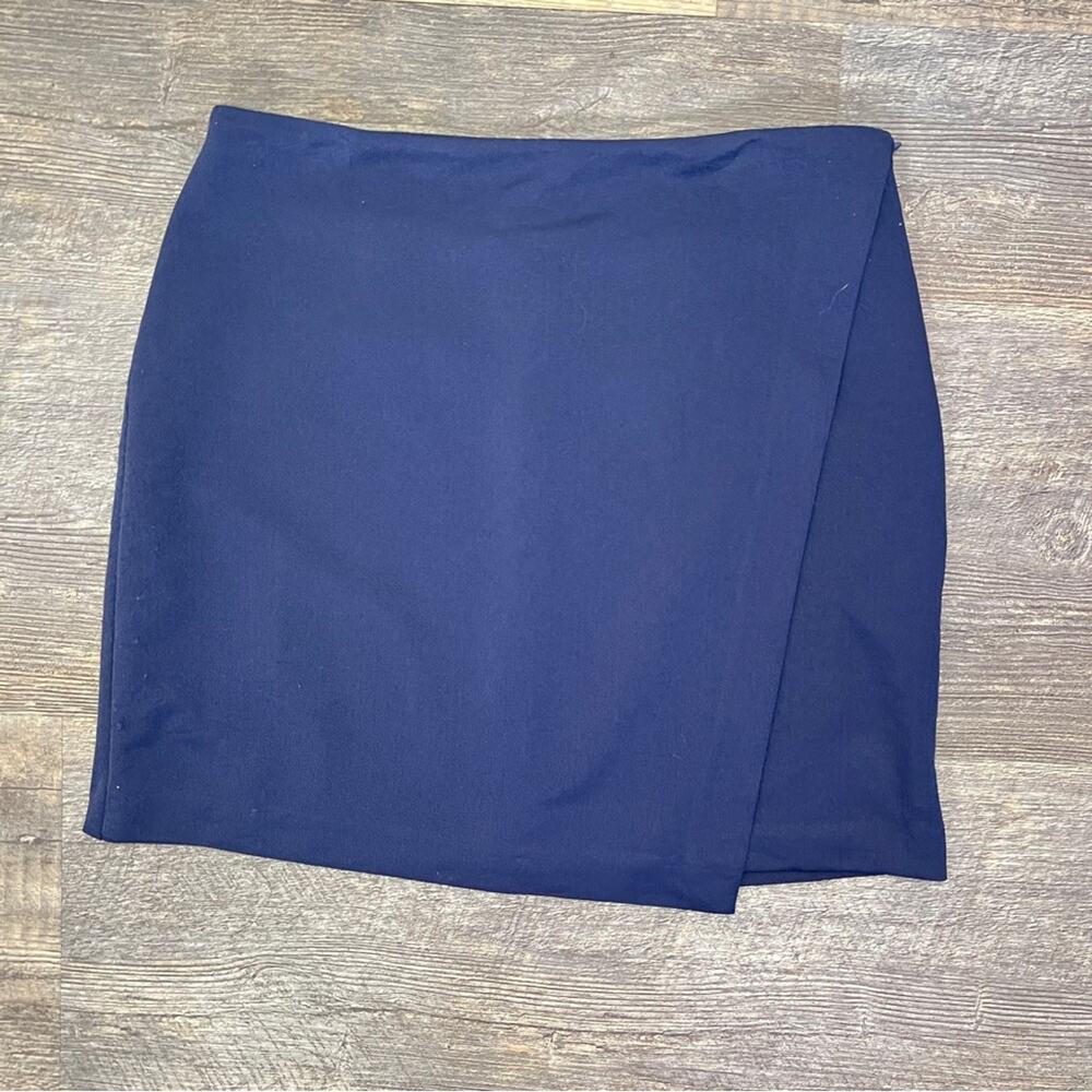 Abbeline navy blue wrap style mini skirt size medium M B155